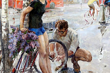 В. Цветков. «Велосипедная прогулка» (1965)